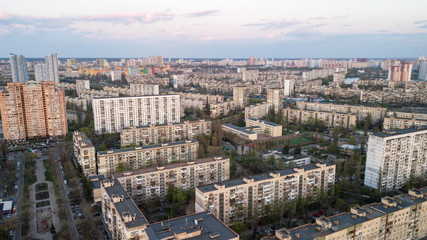 Fototapeta na wymiar Aerial view of residential buildings in Kiev, Ukraine