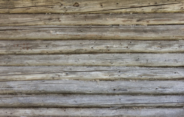 wooden background, old wall of logs