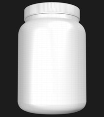 Realistic 3D bottle mock up on white background.3D Rendering
