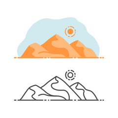 Dune, desert vector illustration