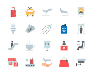 Obraz na płótnie Canvas Airport vector icons set