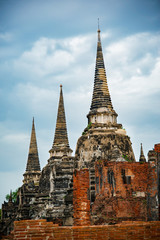 Fototapeta premium Wat Phra Si Sanphet temple in Ayutthaya Historical Park,a UNESCO world heritage site in Thailand.