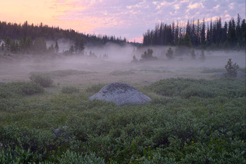 Misty Sunrise in the Beartooth Mountains
