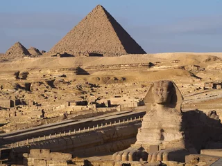 Foto op Canvas Pyramides de Gizeh - Sphinx & Kephren © Matthieu