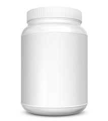 Realistic 3D bottle rendering mockup on white background	