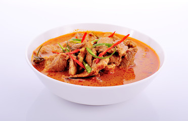 Thai food on white background