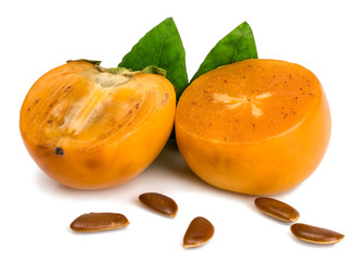 persimmon on white background