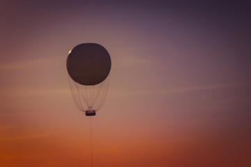 Air balloon in clouds over Yarkon Park , Tel Aviv, Israel