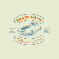 Fototapeta premium A template of classic or vintage or retro car logo design. vintage style