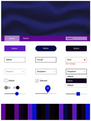 Dark Pink, Blue vector ui kit with bubble shapes.