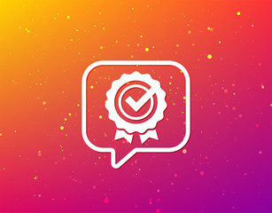 Obraz premium Award medal icon. Winner emblem with tick sign.