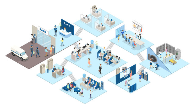 Bank Interior Isometric