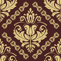 Classic seamless golden pattern. Traditional orient ornament. Classic vintage background