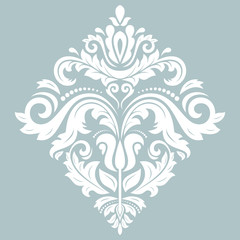 Elegant ornament in classic style. Abstract traditional pattern with oriental elements. Classic light blue and white vintage pattern