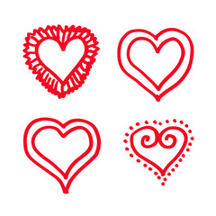 hand draw hearts icon design
