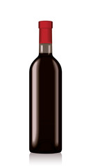 Vector Wine Bottle Mockup Template Isolated Drink Alcohol Beverage Liquid