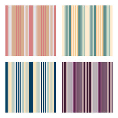 Set of Vertical stripes seamless print vector