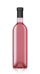 Vector Wine Bottle Mockup Template Isolated Drink Alcohol Beverage Liquid