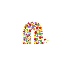 n-letter from colored bubbles. Bubbles design. Vector illustration. - 215662307