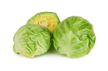 Fototapeta premium green cabbage on white