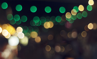 de focused bokeh light, abstract background at night photo