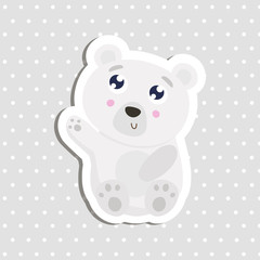 Cute little polar bear vector illustration. flat design