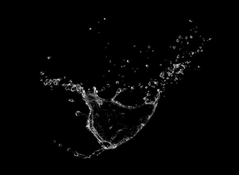 Water Splash On  Black background