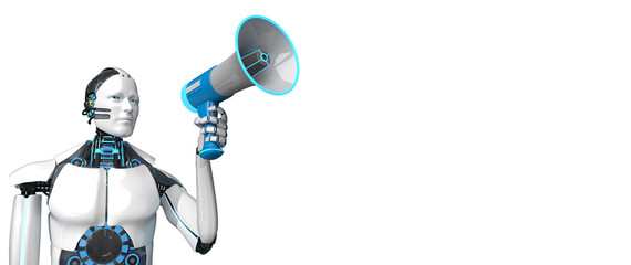 White Robot Bullhorn