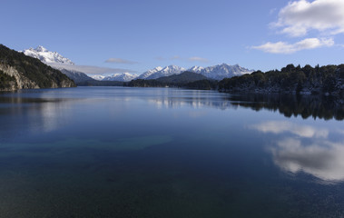 landscapes of the mountains and lakes of San Carlos de Bariloche, Patagonia, Argentina.