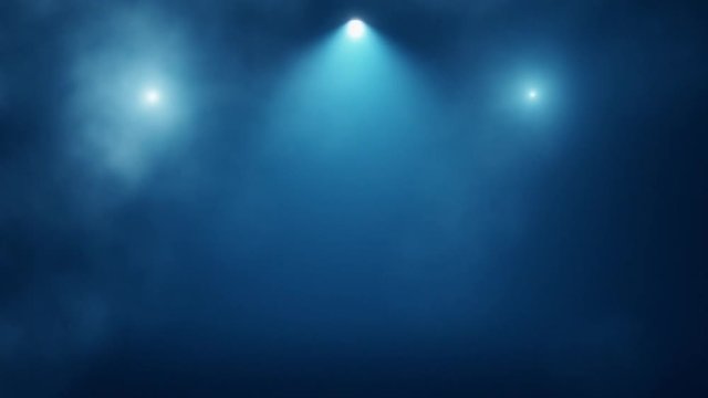 Blue Stage Lights and Smoke VJ Loop Motion Background