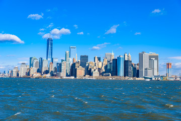 Panorama of New York City with Manhattan Skyline over Hudson River - USA