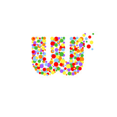 w-letter from colored bubbles. Bubbles design. Vector illustration. - 215665725