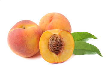 Peaches isolated on white