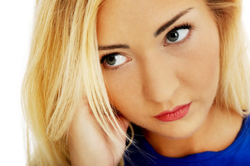 Naklejka premium Beauty sad woman