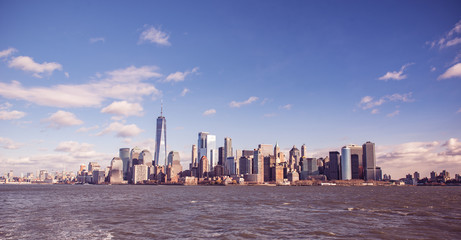 Panorama of New York City with Manhattan Skyline over Hudson River - USA