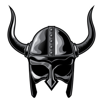 Viking Helmet head vector illustration Stock Vector | Adobe Stock