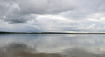 sky and lake meet