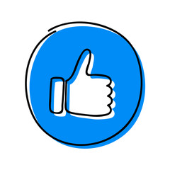Social media icon - thumb (like) symbol. Vector.
