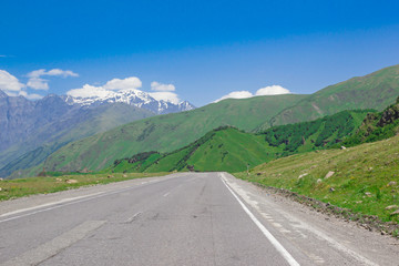 mountain road on a summer day