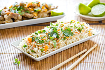 Noodles With Vegetables And Fried Pork