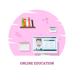 Fototapeta premium online webinar concept banner