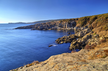 Fototapeta premium Beautiful landscape on rocky shore