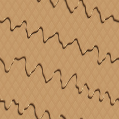 Multi-layered flowing soft caramel with waffle pattern. Vector illustration for art design. Seamless pattern