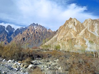 Fototapeta na wymiar icy peak, Karakoram mountain range, Pakistan
