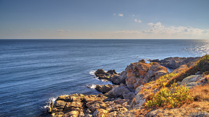 Beautiful landscape on rocky shore