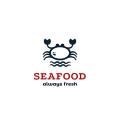 Seafood logo with crab. Vector crab icon for restaurants, shops and companies