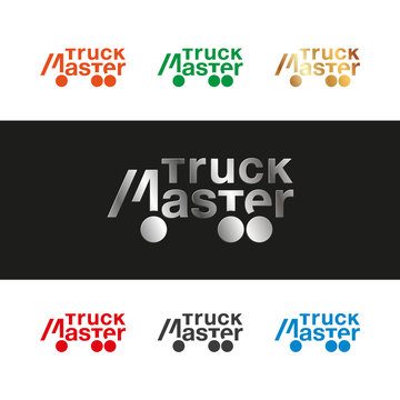 Truck master typo logo template for the business card, branding and corporate identity.