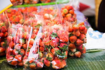 red strawberry in food  maket