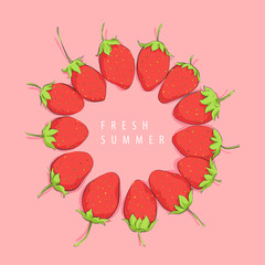 Bright red strawberries