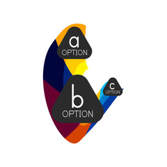 Abstract colorful geometric option infographics design template with sample abc options. Abstract background for business presentation or information banner